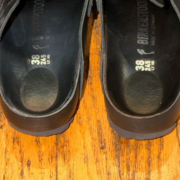 Birkenstock Exquisite Boston Clog Black Leather Sz L7 M5 - Picture 15 of 16